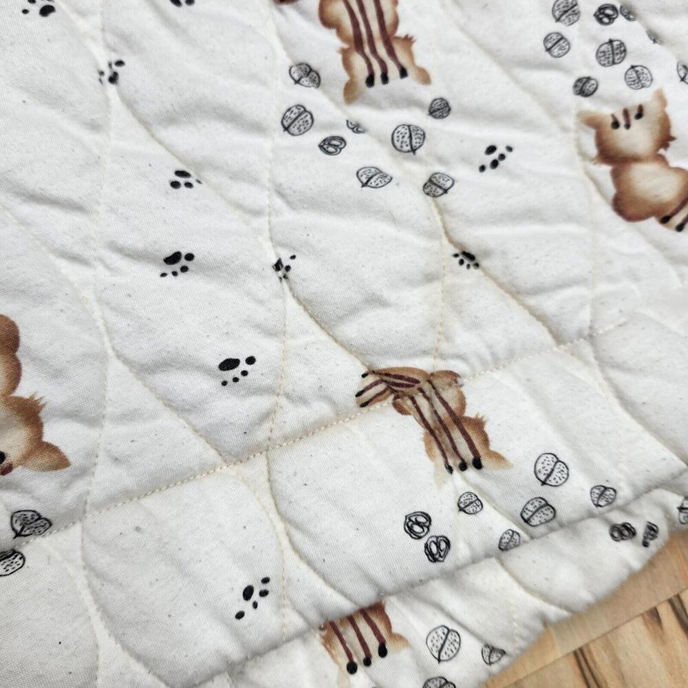Adorable Quilted Woodland Forest Racoon Button Up Lounge Robe Size Medium - Picture 8 of 9